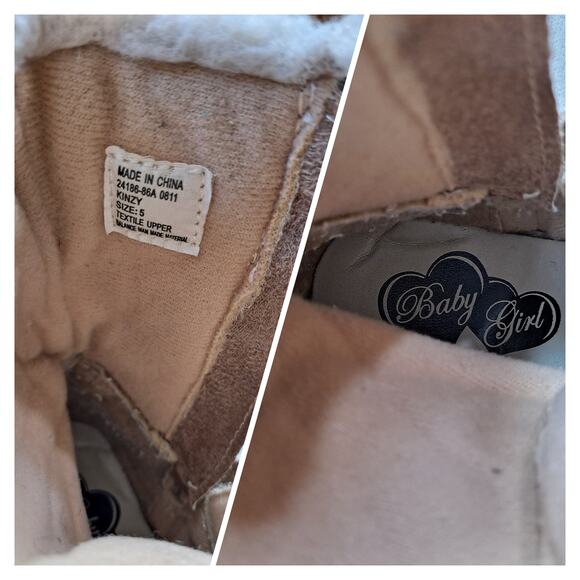 Baby Girl/ Cherokee Toddler Size 5 Boots Brown Mid Calf Lace Up - Picture 4 of 8